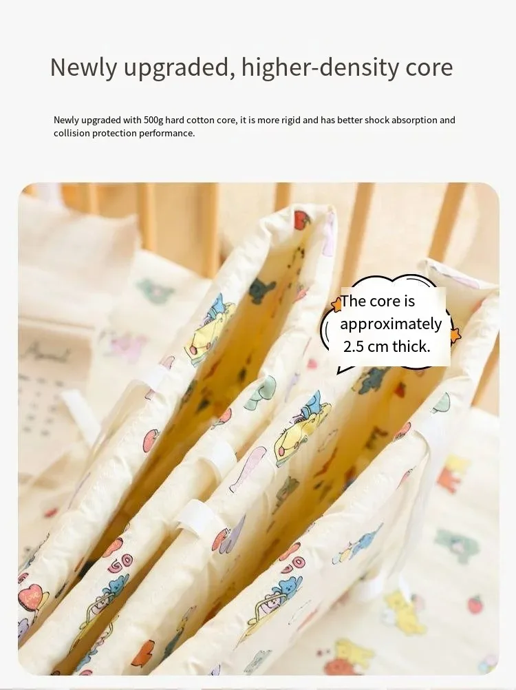 2025 Baby Crib Fence Soft Cotton Bag Anti-collision Strip Children's One-piece Bed Fence Spliced Bed Protection Cloth Baby Fence