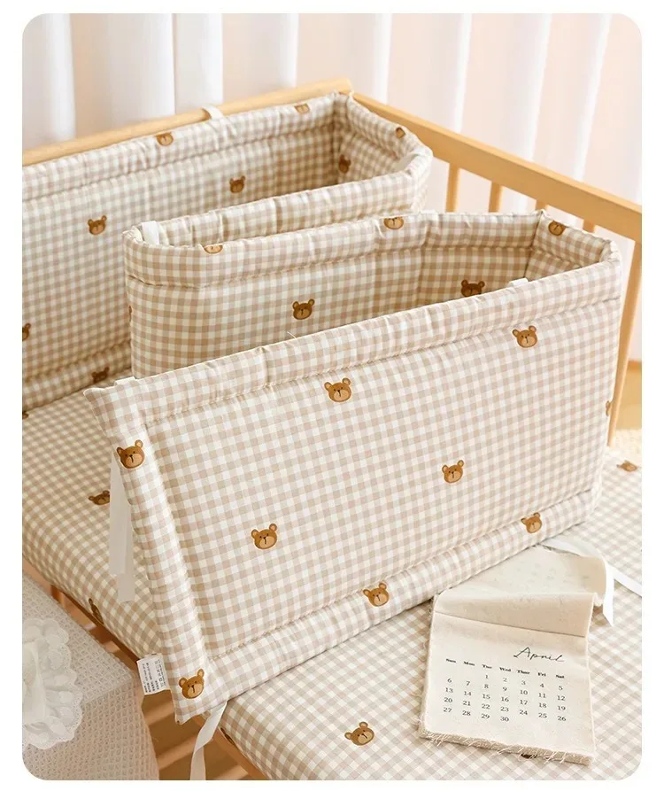 2025 Baby Crib Fence Soft Cotton Bag Anti-collision Strip Children's One-piece Bed Fence Spliced Bed Protection Cloth Baby Fence
