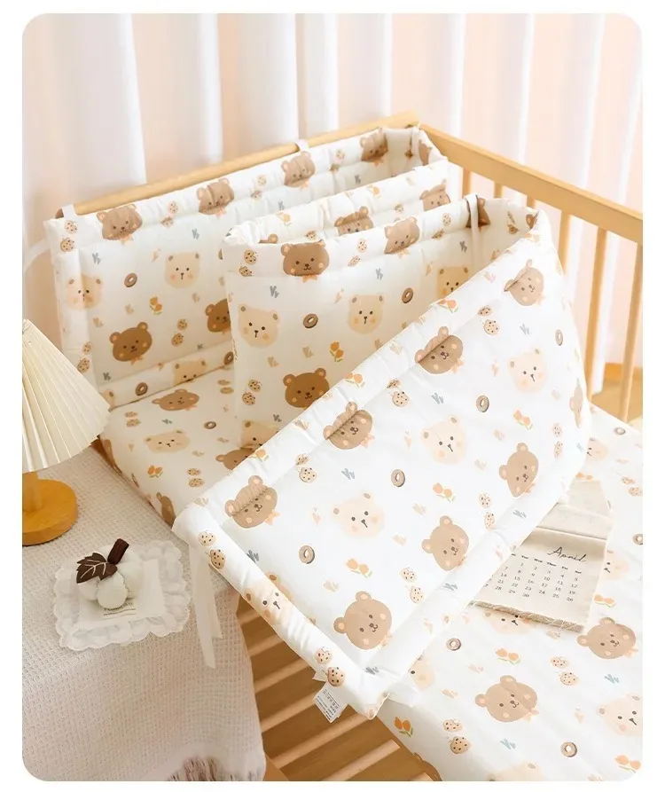2025 Baby Crib Fence Soft Cotton Bag Anti-collision Strip Children's One-piece Bed Fence Spliced Bed Protection Cloth Baby Fence
