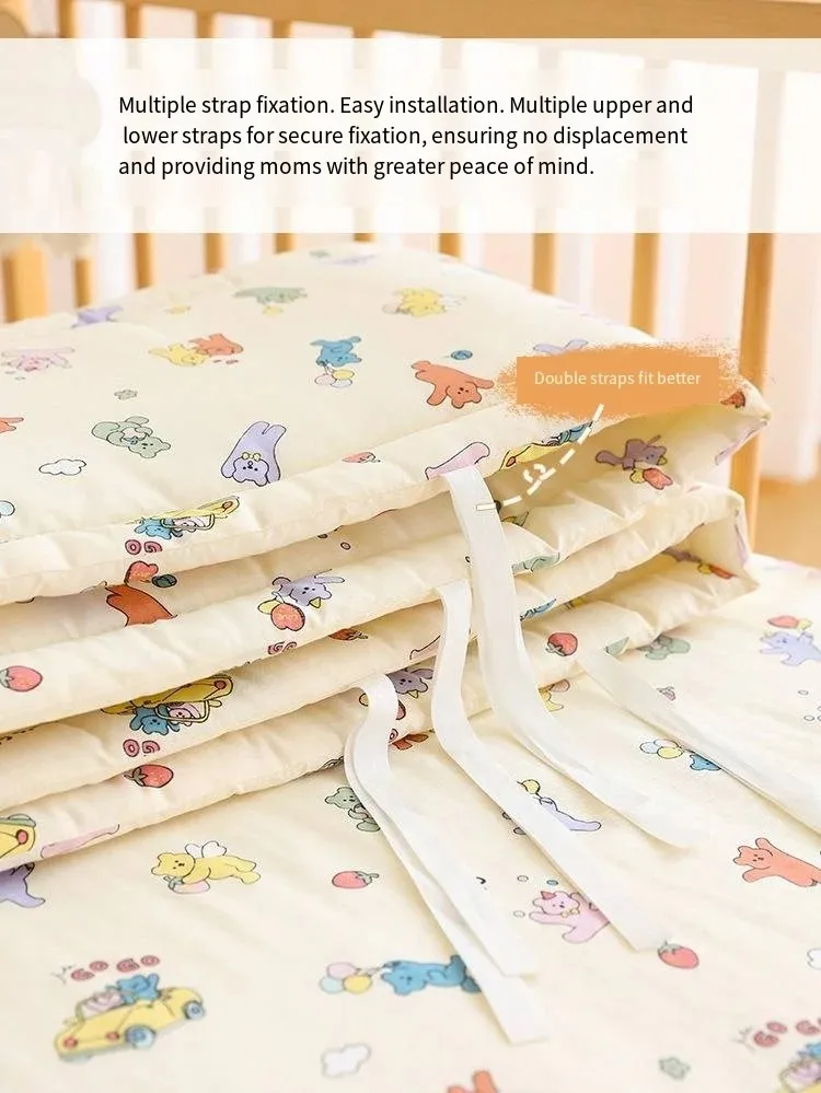 2025 Baby Crib Fence Soft Cotton Bag Anti-collision Strip Children's One-piece Bed Fence Spliced Bed Protection Cloth Baby Fence