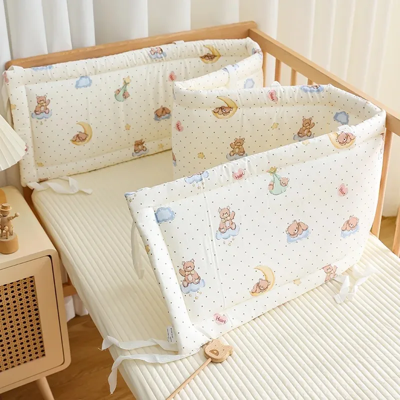 2025 Baby Crib Fence Soft Cotton Bag Anti-collision Strip Children's One-piece Bed Fence Spliced Bed Protection Cloth Baby Fence