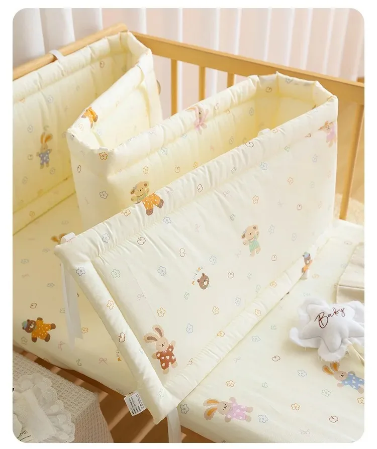 2025 Baby Crib Fence Soft Cotton Bag Anti-collision Strip Children's One-piece Bed Fence Spliced Bed Protection Cloth Baby Fence
