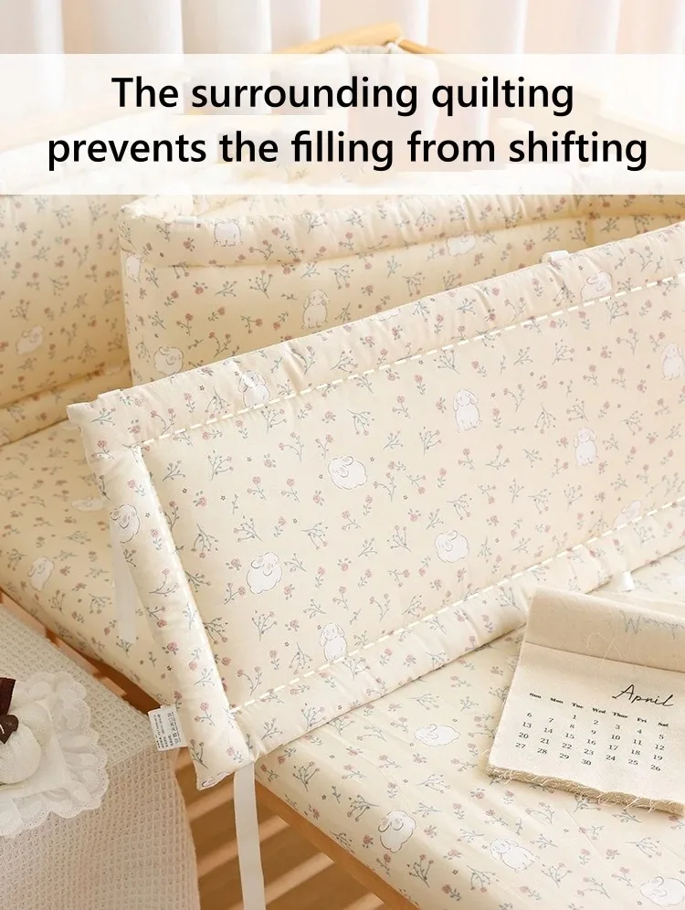 2025 Baby Crib Fence Soft Cotton Bag Anti-collision Strip Children's One-piece Bed Fence Spliced Bed Protection Cloth Baby Fence
