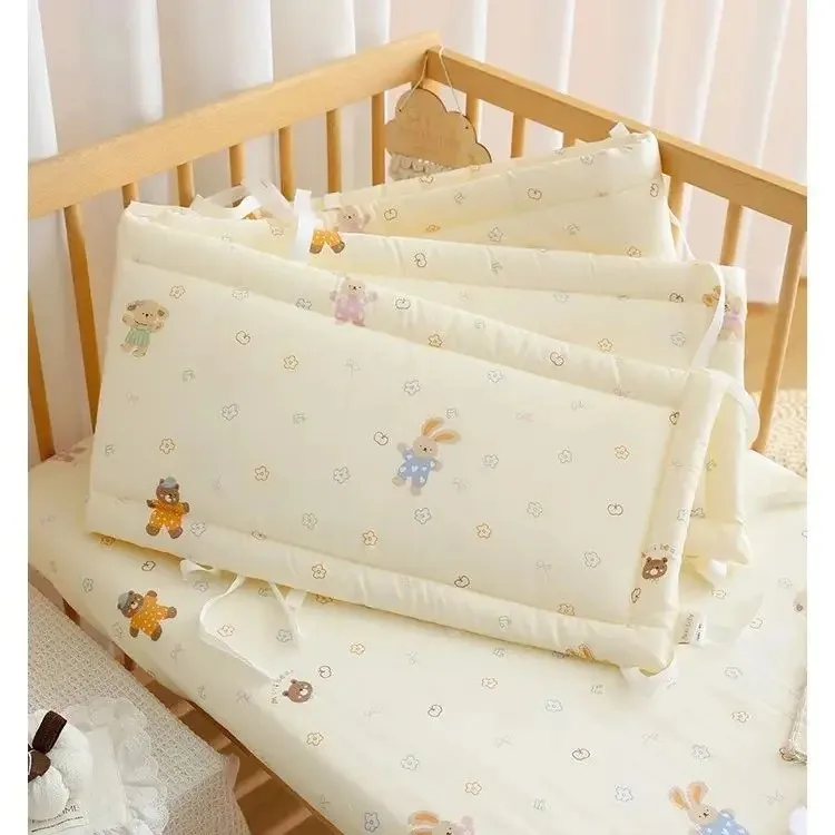 2025 Baby Crib Fence Soft Cotton Bag Anti-collision Strip Children's One-piece Bed Fence Spliced Bed Protection Cloth Baby Fence