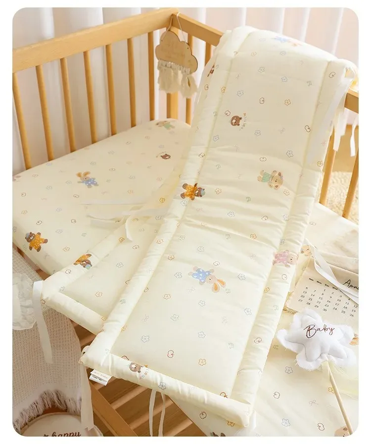 2025 Baby Crib Fence Soft Cotton Bag Anti-collision Strip Children's One-piece Bed Fence Spliced Bed Protection Cloth Baby Fence