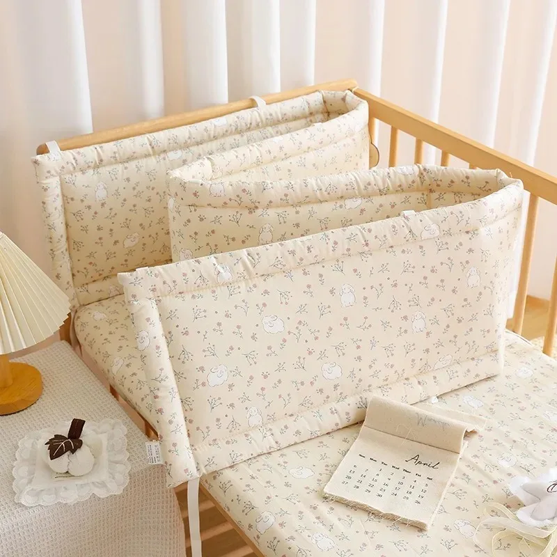 2025 Baby Crib Fence Soft Cotton Bag Anti-collision Strip Children's One-piece Bed Fence Spliced Bed Protection Cloth Baby Fence
