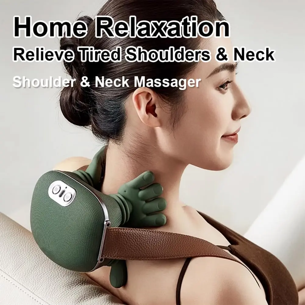 Neck Shoulder Massager with Heat – Wireless Deep Tissue Shiatsu Massager Real Touch Therapy Massager 3 Modes, 40°C/45°C Heating