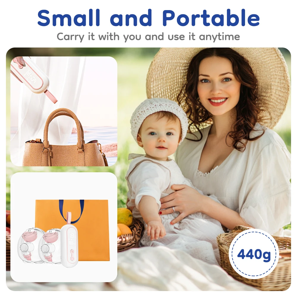 MAMIJOY AV66 Wearable Breast Pump Portable Low Noise Breastfeeding Pump with 4 Modes 15 Levels Double Electric Breast Milk Pump