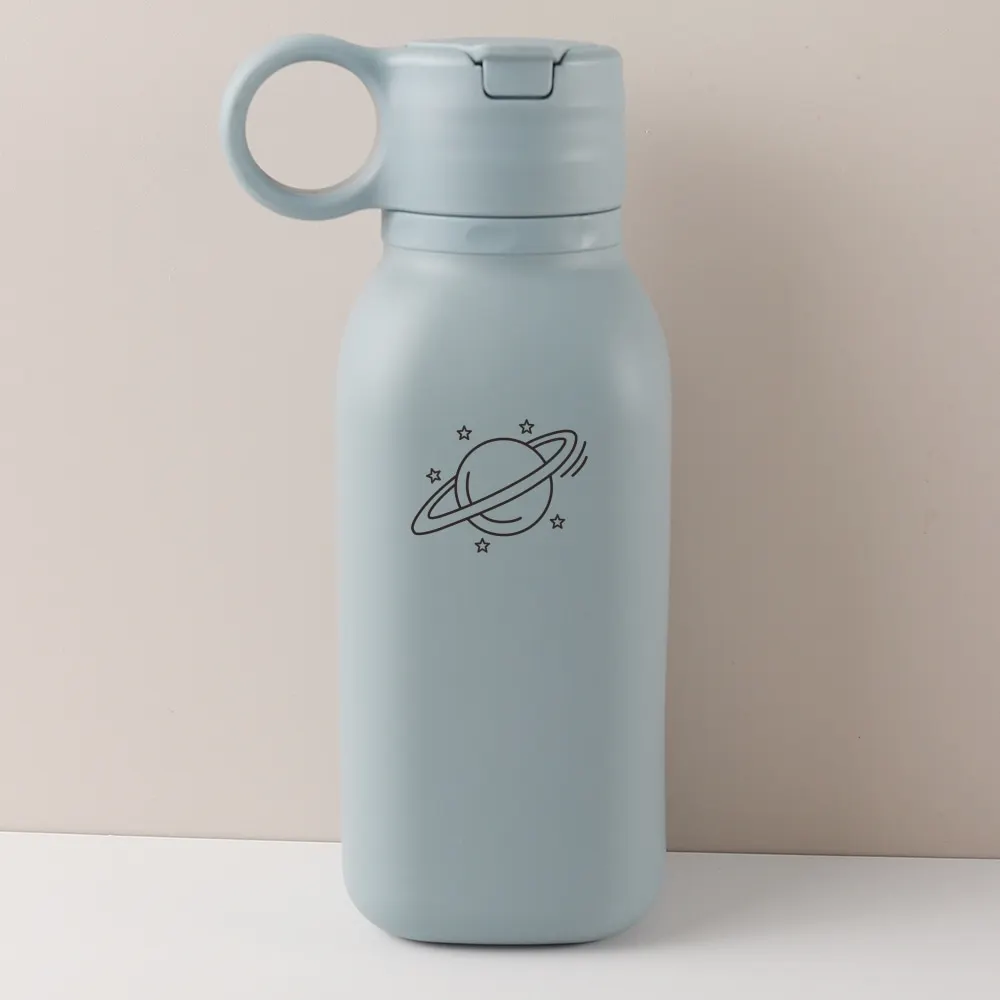 450ML Custom Name Silicone Straw Cup, Personalized Cartoon Pattern Water Bottle, Leakproof Sports Water Bottle for Kids Adults