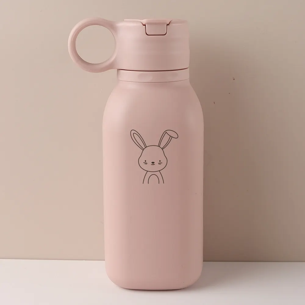 450ML Custom Name Silicone Straw Cup, Personalized Cartoon Pattern Water Bottle, Leakproof Sports Water Bottle for Kids Adults