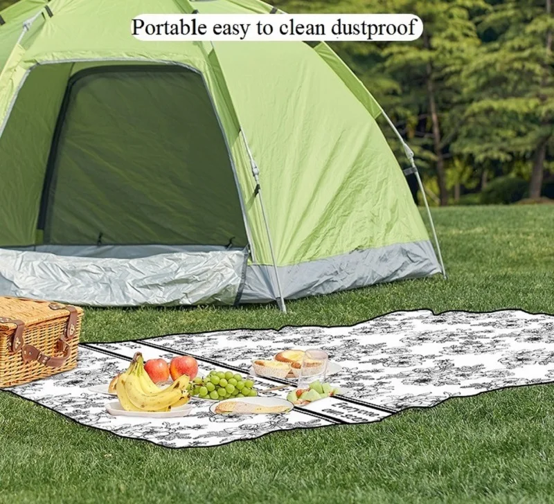 150*200CM Portable Picnic Mat Outdoor Foldable Thicken Beach Mat Moisture-proof Waterproof Camping Blanket Baby Activity Mat