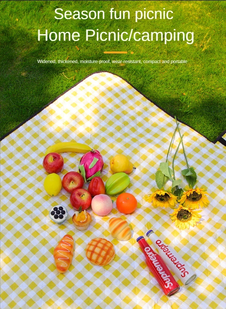 150*200CM Portable Picnic Mat Outdoor Foldable Thicken Beach Mat Moisture-proof Waterproof Camping Blanket Baby Activity Mat