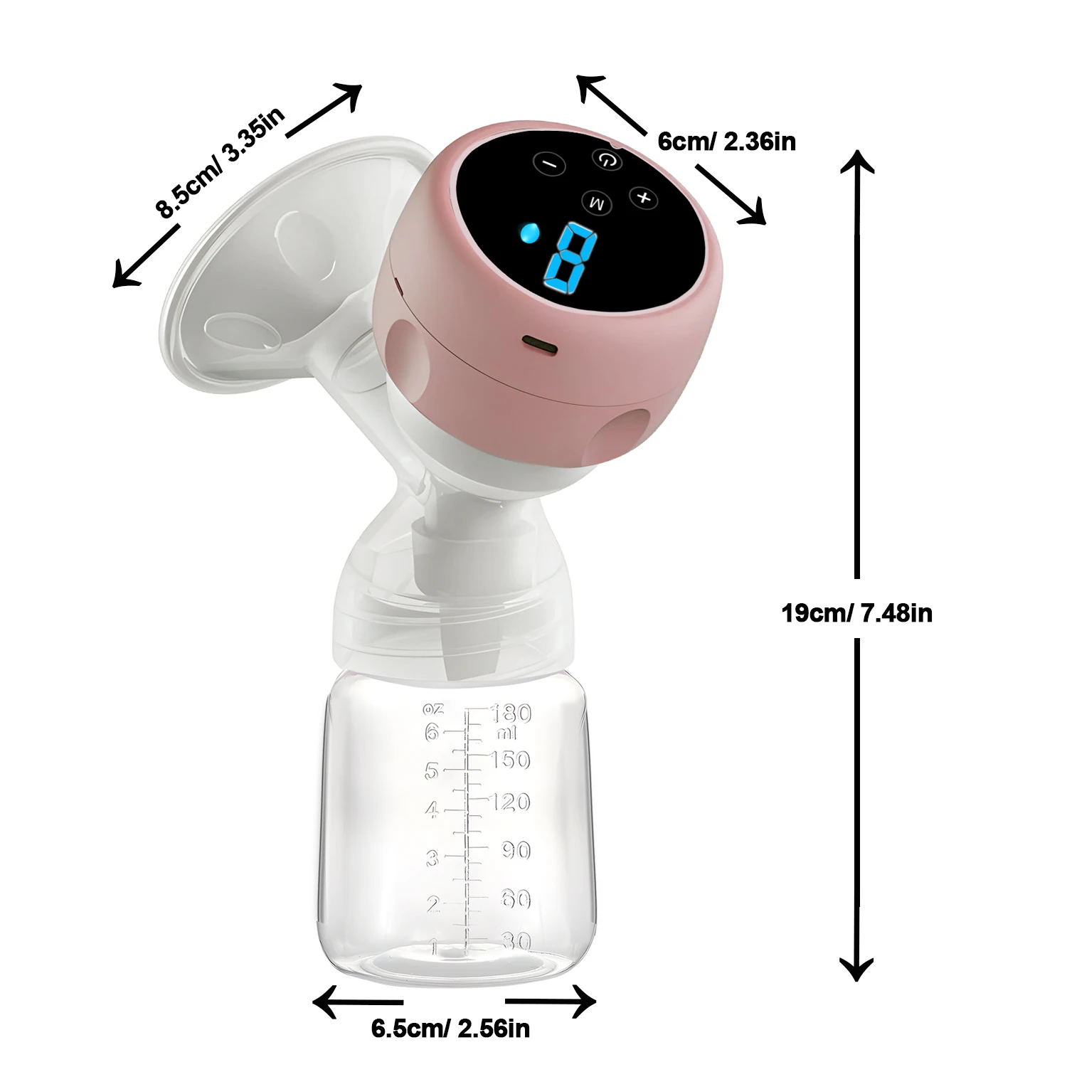Electric Breast Pump Portable Baby Nipple Bottle 2-IN-1 Smart Integrated Suction Breast Pump Milk Postpartum Fortable BreastPump