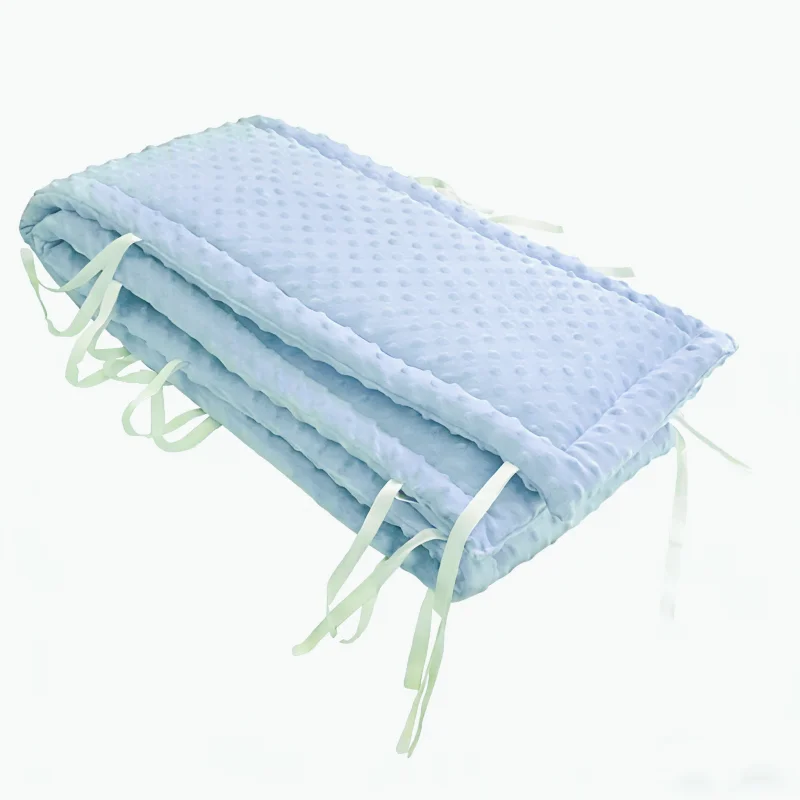 Railing Thicken Bumper Crib around Protector for Baby Room Decor Solid Color Baby Crib Fence Cotton Bed Protection