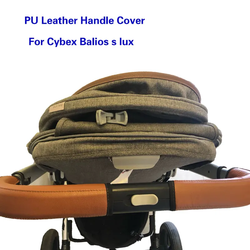 Baby Stroller Handle Cover For Cybex Balios S Lux 28cm Length Pu Leather Protective Case Wheelchairs Strollers Accessories