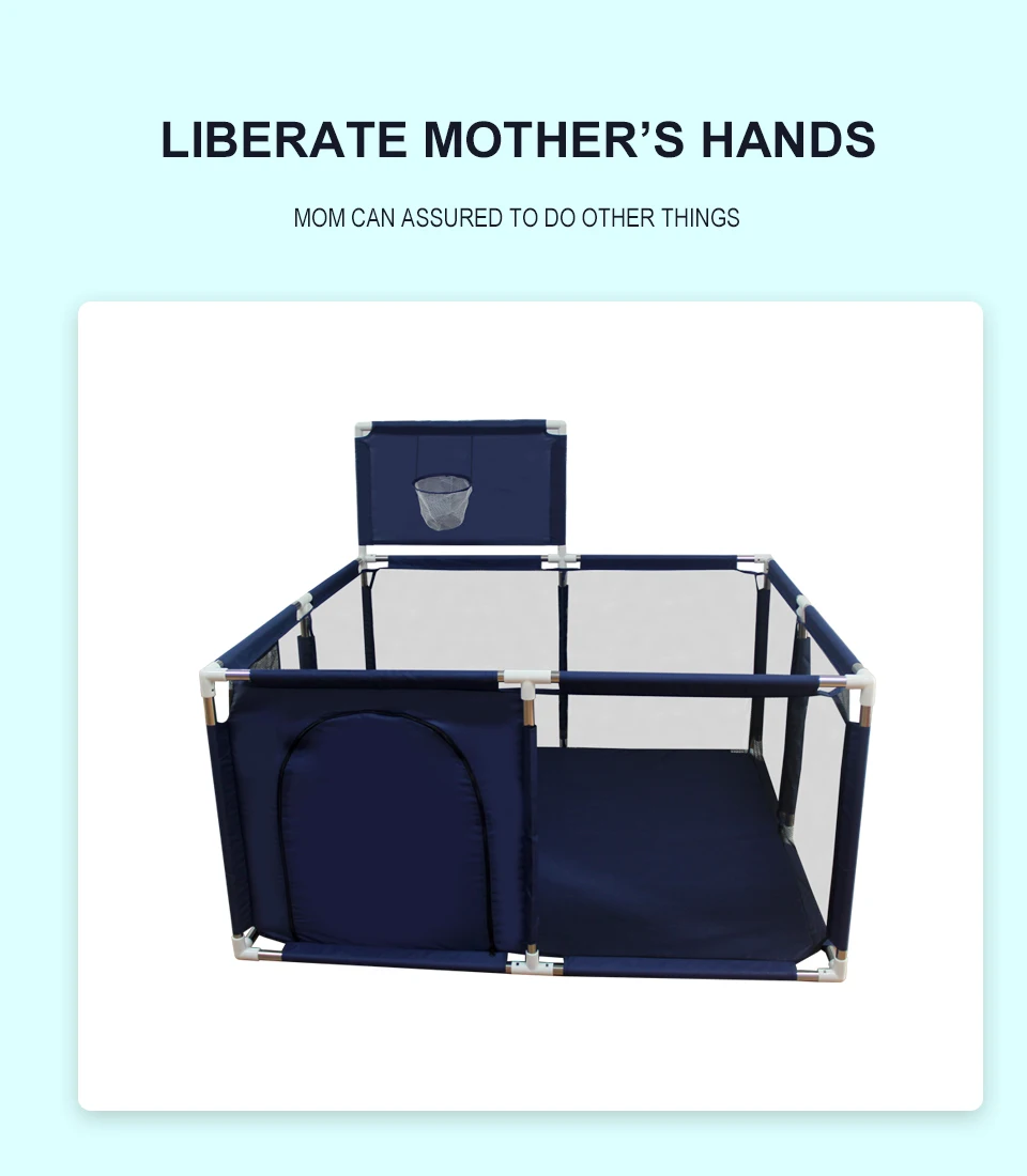 IMBABY Baby Playpen Square Baby Playground with Basketball Board Activities for Baby Large Child corral Safety Barriers Fence