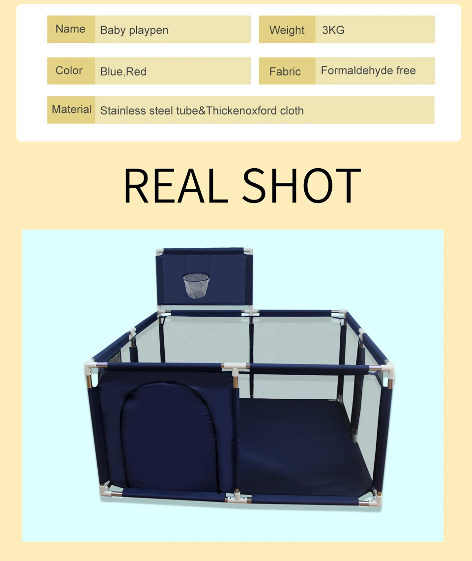IMBABY Baby Playpen Square Baby Playground with Basketball Board Activities for Baby Large Child corral Safety Barriers Fence