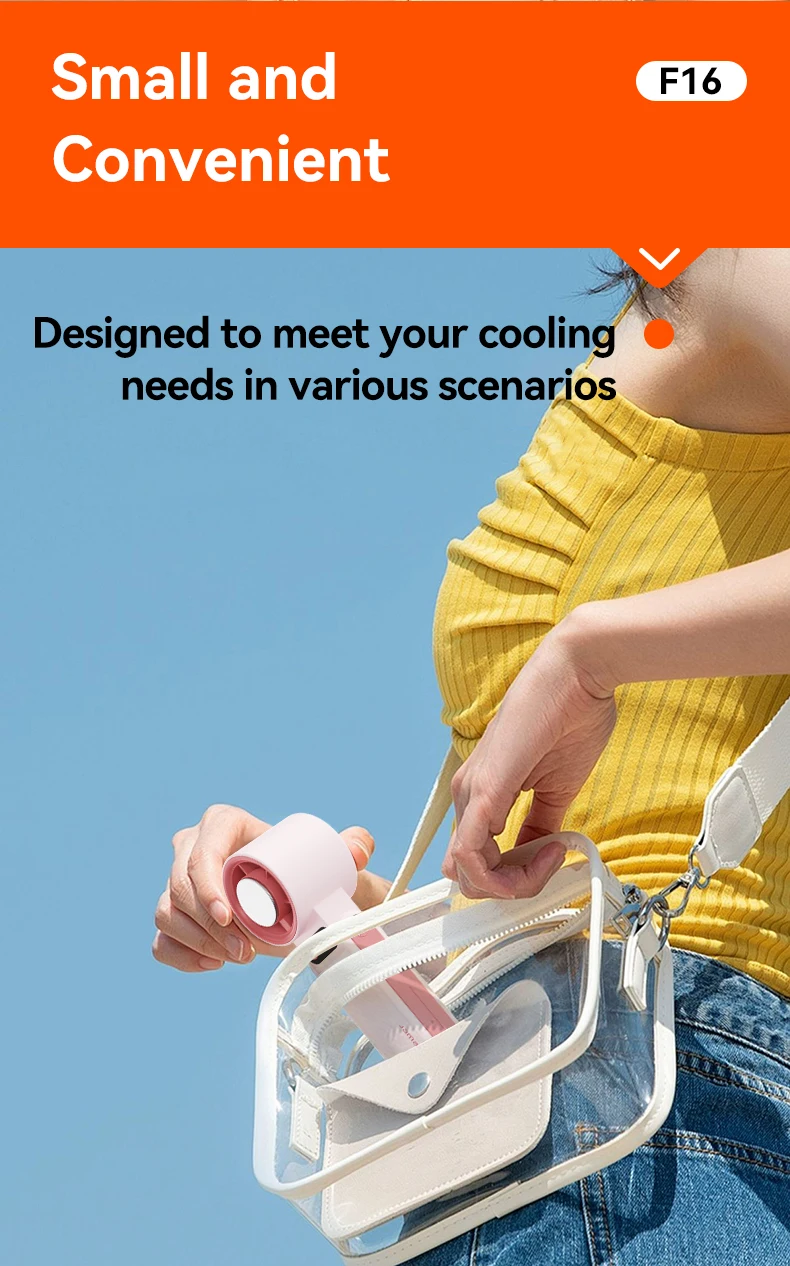 Portable Handheld Fan LED Digital Display With Refrigeration Board 90° Foldable 199Gear Strong Wind Speed 8000mAh F16