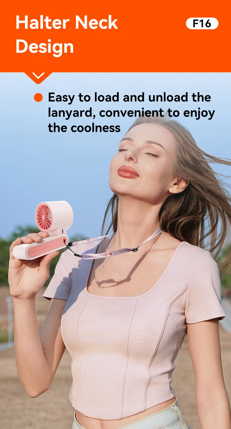 Portable Handheld Fan LED Digital Display With Refrigeration Board 90° Foldable 199Gear Strong Wind Speed 8000mAh F16