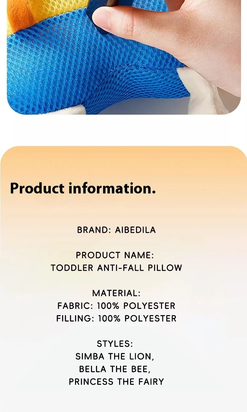 AIBEDILA Cartoon Astronaut Anti-Fall Baby Pad Infant Toddler Head & Back Protector Pillow Safety Protection Cushion for Newborn