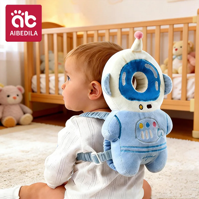 AIBEDILA Cartoon Astronaut Anti-Fall Baby Pad Infant Toddler Head & Back Protector Pillow Safety Protection Cushion for Newborn