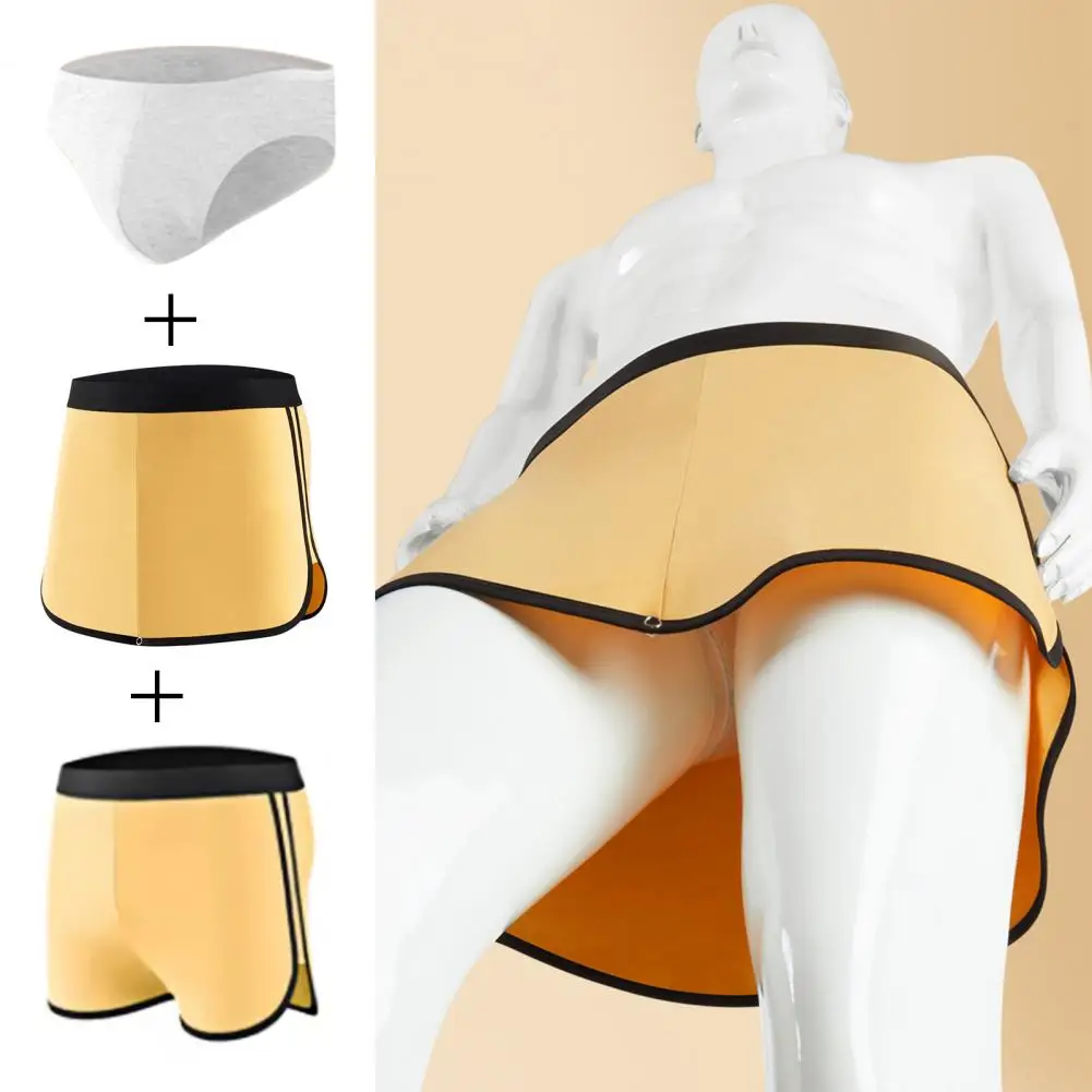 Men Shorts Underwear With Triangle Lining Elastic Waist Double-Layer Design 3-in-1 Pants Briefs Culottes Boxer Briefs 셔츠