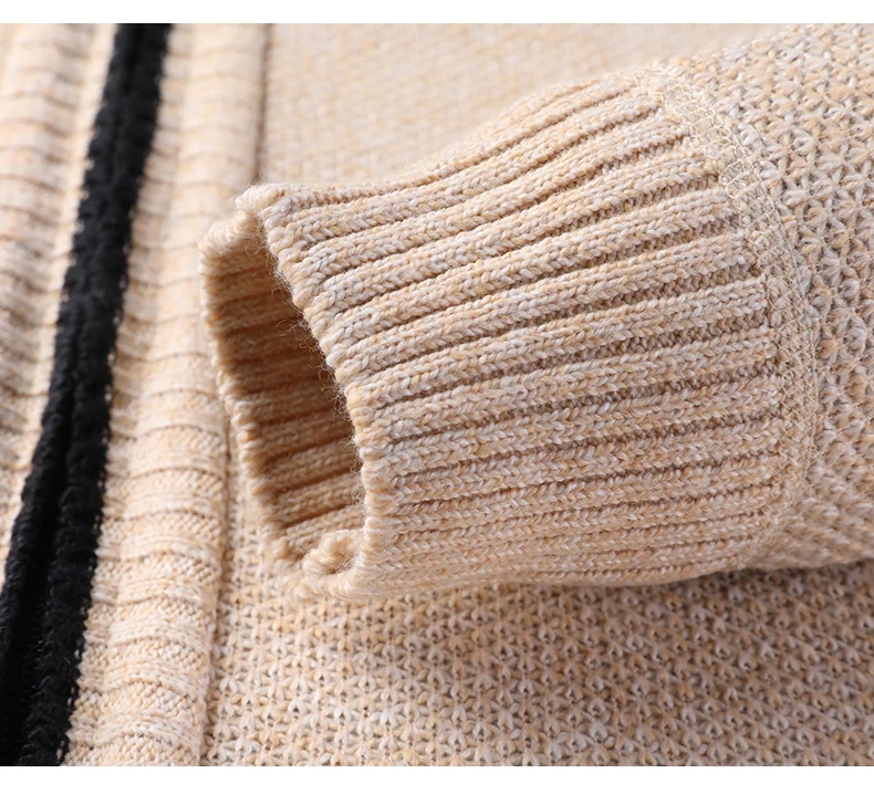 Men's Stand-up Collar Knit Sweater Autumn Winter New Cardigan Tops Korean Slim Solid Color Sweatercoat Jacket