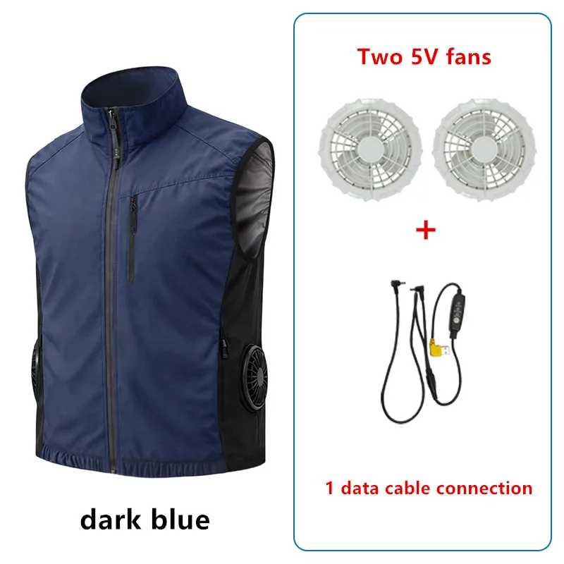 New Side Dual Fan Air Conditioning Vest Summer Outdoor Work Fishing Heatstroke Prevention Cooling Waistcoat（Excluding Power Bank
