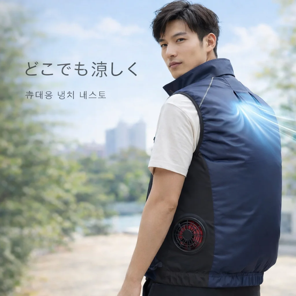 New Side Dual Fan Air Conditioning Vest Summer Outdoor Work Fishing Heatstroke Prevention Cooling Waistcoat（Excluding Power Bank
