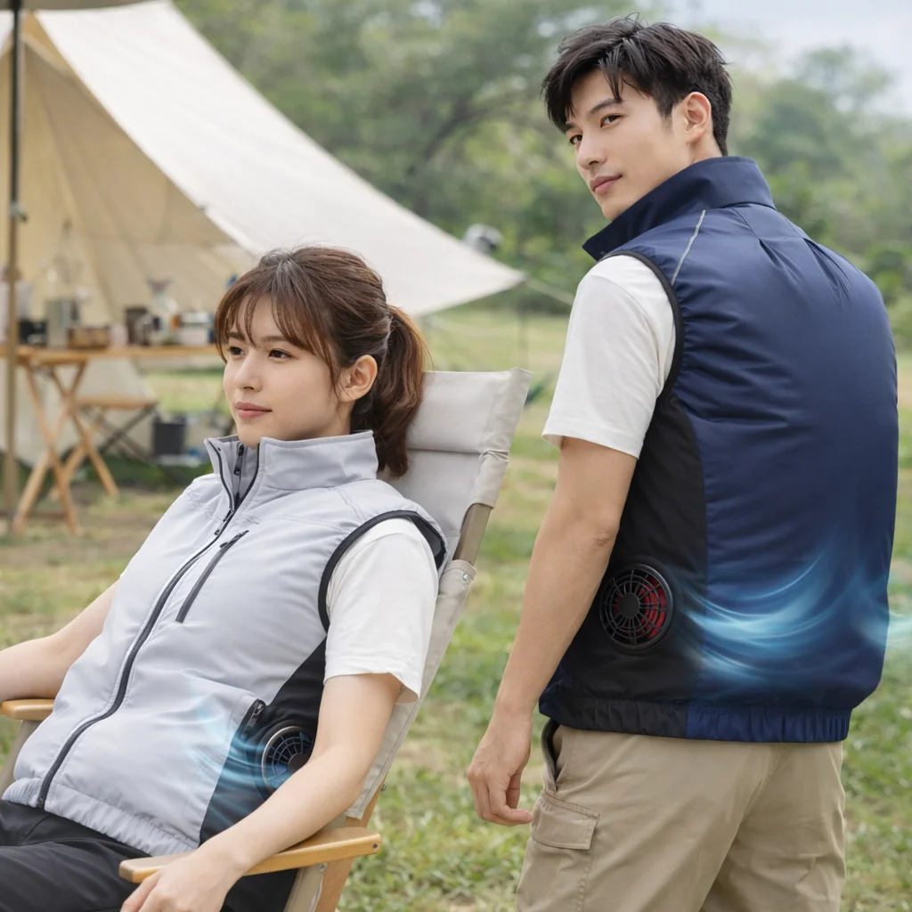 New Side Dual Fan Air Conditioning Vest Summer Outdoor Work Fishing Heatstroke Prevention Cooling Waistcoat（Excluding Power Bank