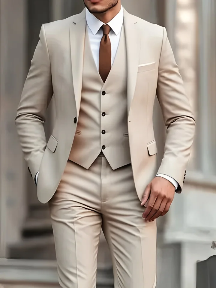Elegant Men's Suit Sets- Slim Fit Tuxedo Set for Weddings & Formal Occasions, Black Suit