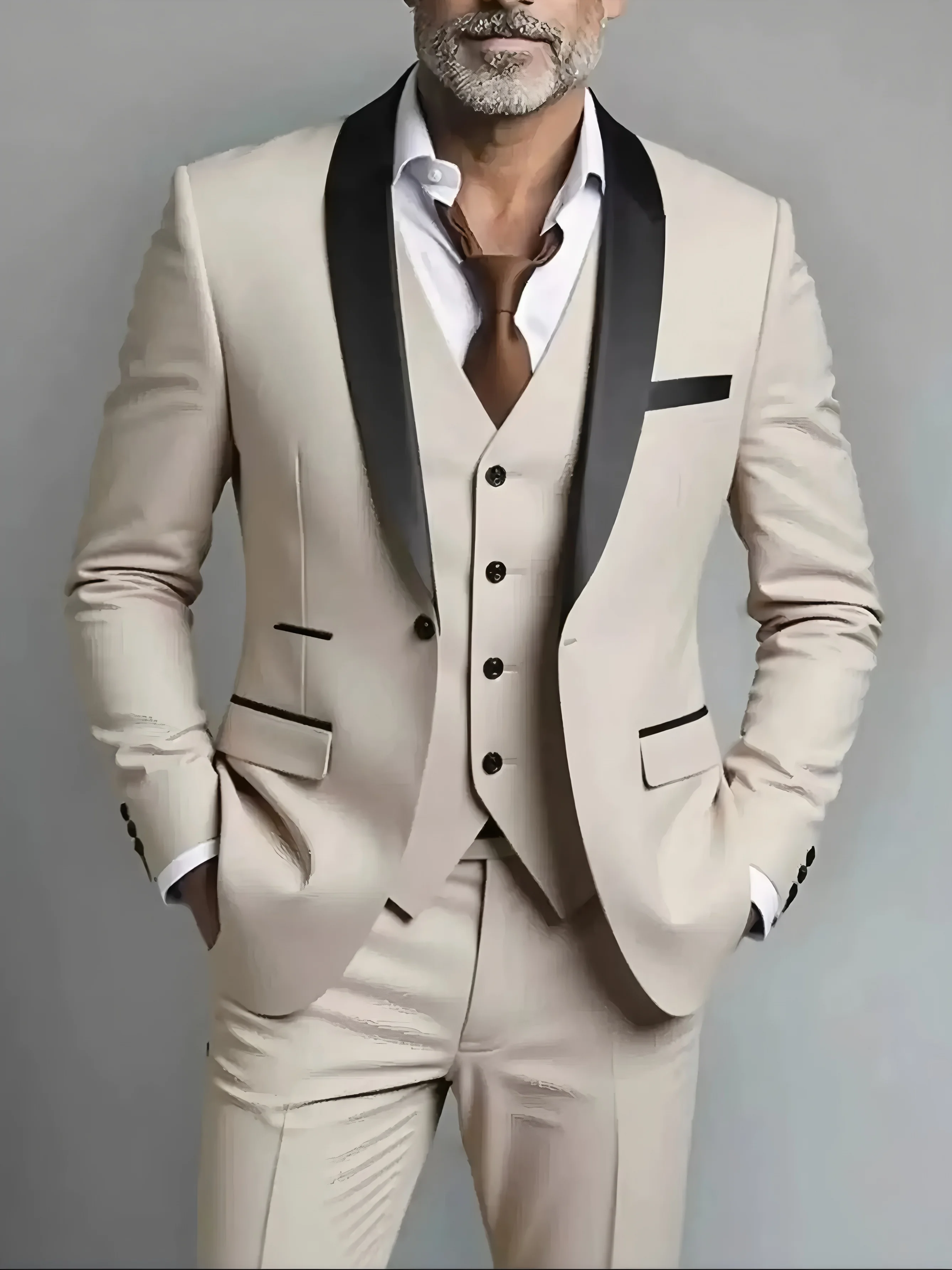 Elegant Men's Suit Sets- Slim Fit Tuxedo Set for Weddings & Formal Occasions, Black Suit