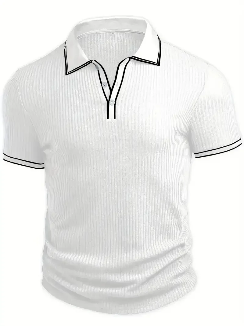 New Men's Polo Short-sleeved Shirt Solid Color For Men Business Casual And Trendy Summer New Men's Short-sleeved Polo Shirt