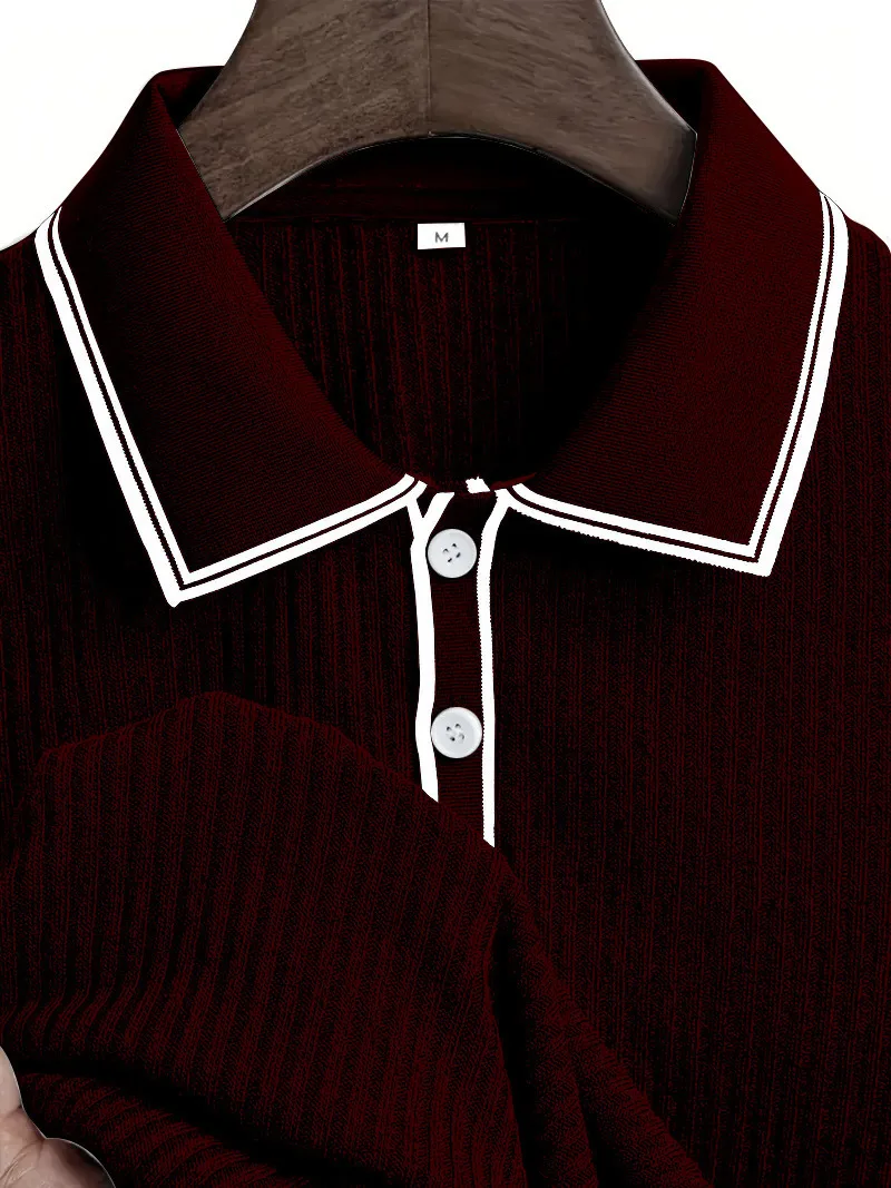 New Men's Polo Short-sleeved Shirt Solid Color For Men Business Casual And Trendy Summer New Men's Short-sleeved Polo Shirt