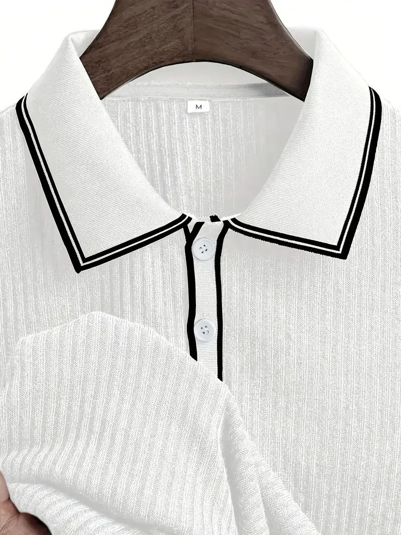 New Men's Polo Short-sleeved Shirt Solid Color For Men Business Casual And Trendy Summer New Men's Short-sleeved Polo Shirt