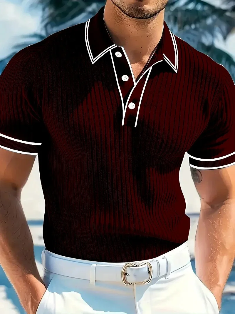 New Men's Polo Short-sleeved Shirt Solid Color For Men Business Casual And Trendy Summer New Men's Short-sleeved Polo Shirt