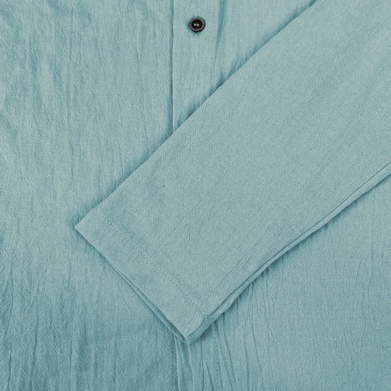 Men's Solid Color Casual Shirt, Hooded Drawstring Cotton and Linen Cardigan, Trendy and Versatile Loose Beach T-Shirt