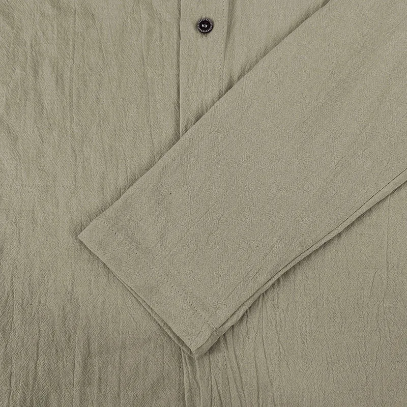 Men's Solid Color Casual Shirt, Hooded Drawstring Cotton and Linen Cardigan, Trendy and Versatile Loose Beach T-Shirt