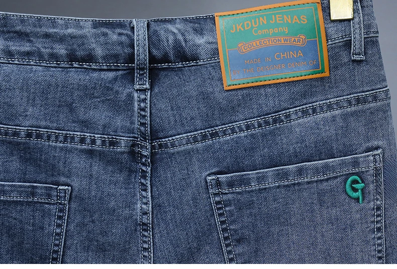 Summer New Men's Embroidered Denim Shorts Fashion Straight Slim Personality Streetwear Jeans Male Bermuda Male Short Pants