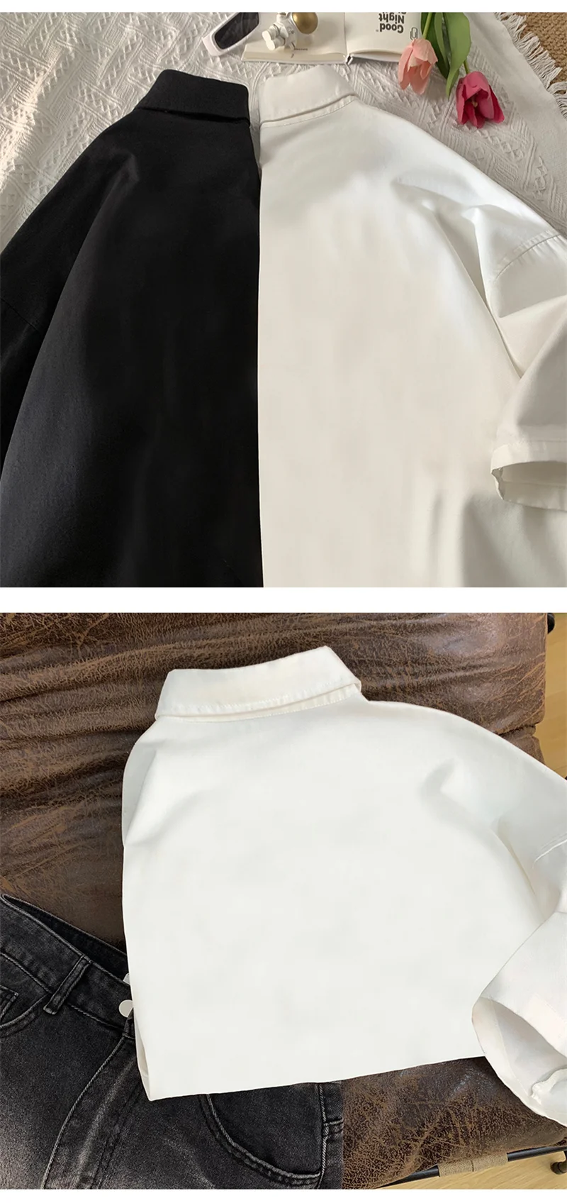 Men's Oversized Shirts Swallow Print Mens Blouse White Fashion 5XL Oversize Shirt Casual Wear Summer for Men New Clothing