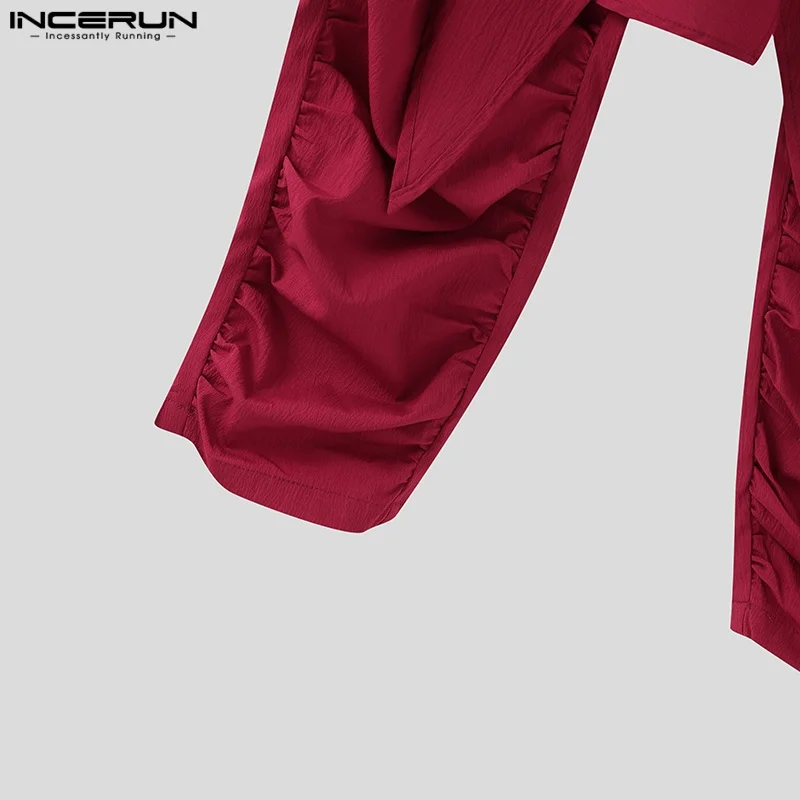 Fashion INCERUN Summer Spring Men Casual Pants Harem Pant Pleated Long Trousers Streetwear Oversize Men's Clothing S-5XL