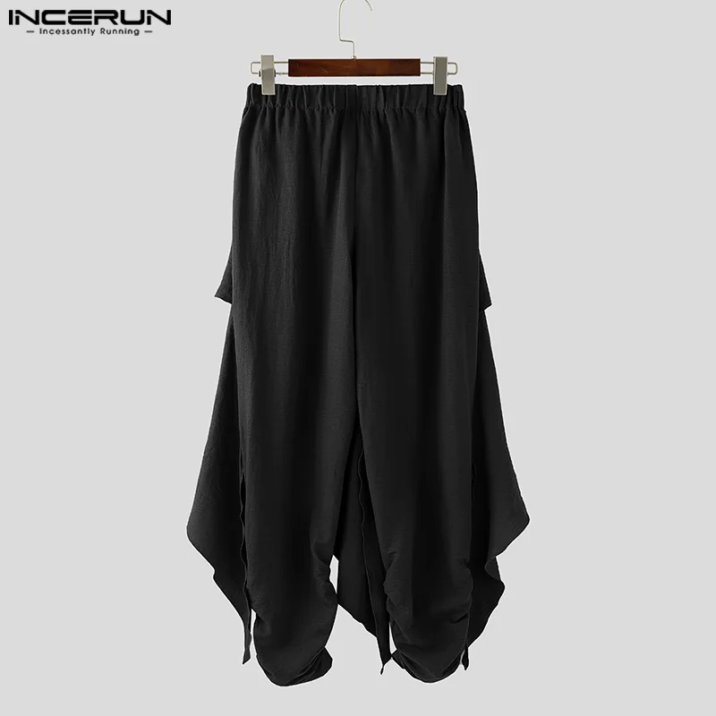 Fashion INCERUN Summer Spring Men Casual Pants Harem Pant Pleated Long Trousers Streetwear Oversize Men's Clothing S-5XL