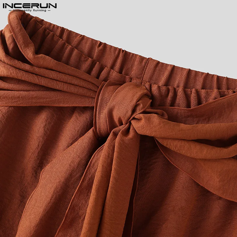 Fashion INCERUN Summer Spring Men Casual Pants Harem Pant Pleated Long Trousers Streetwear Oversize Men's Clothing S-5XL