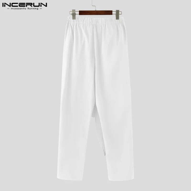 Fashion INCERUN Summer Spring Men Casual Pants Harem Pant Pleated Long Trousers Streetwear Oversize Men's Clothing S-5XL