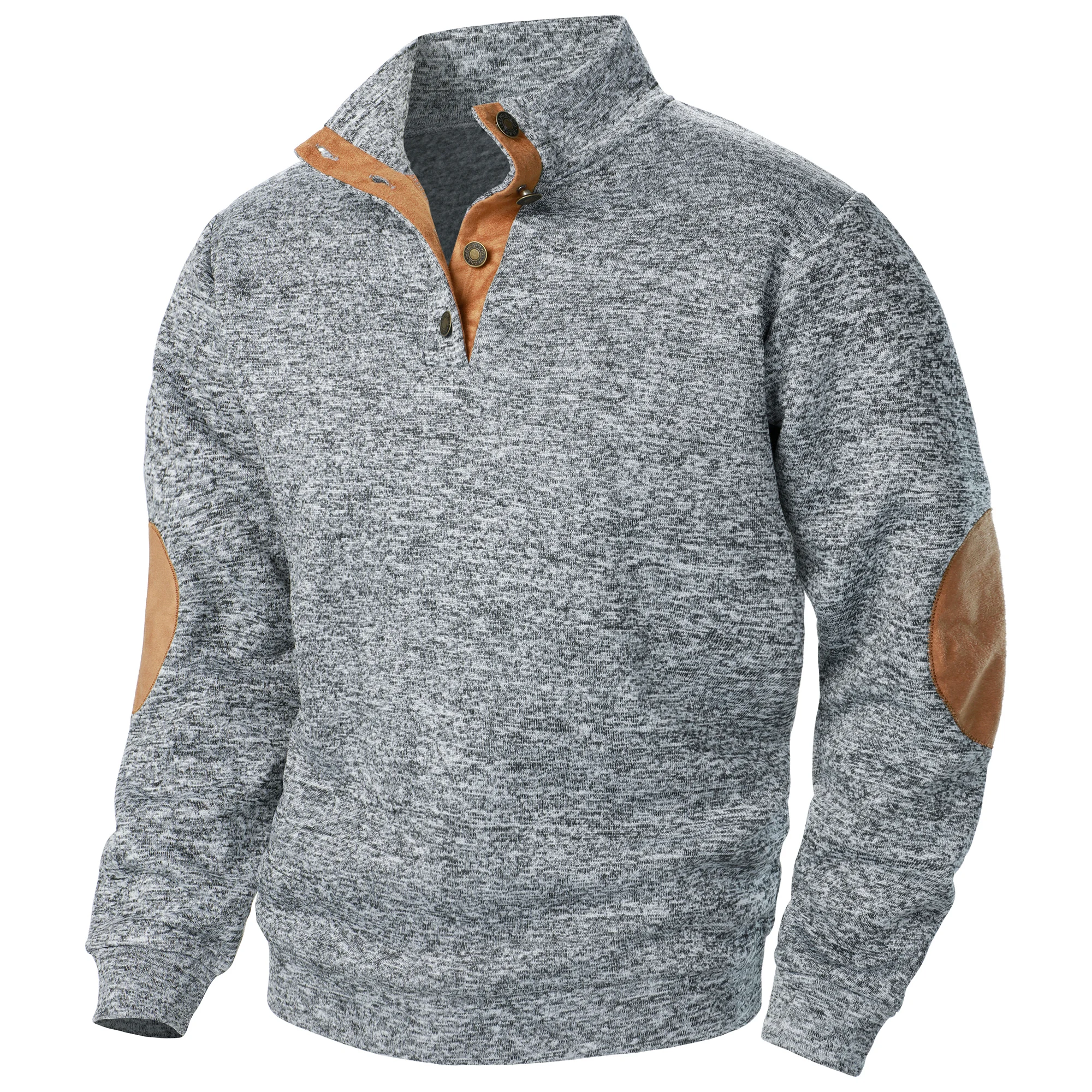 Autumn and winter men's stand collar long sleeve casual knitted sweater top