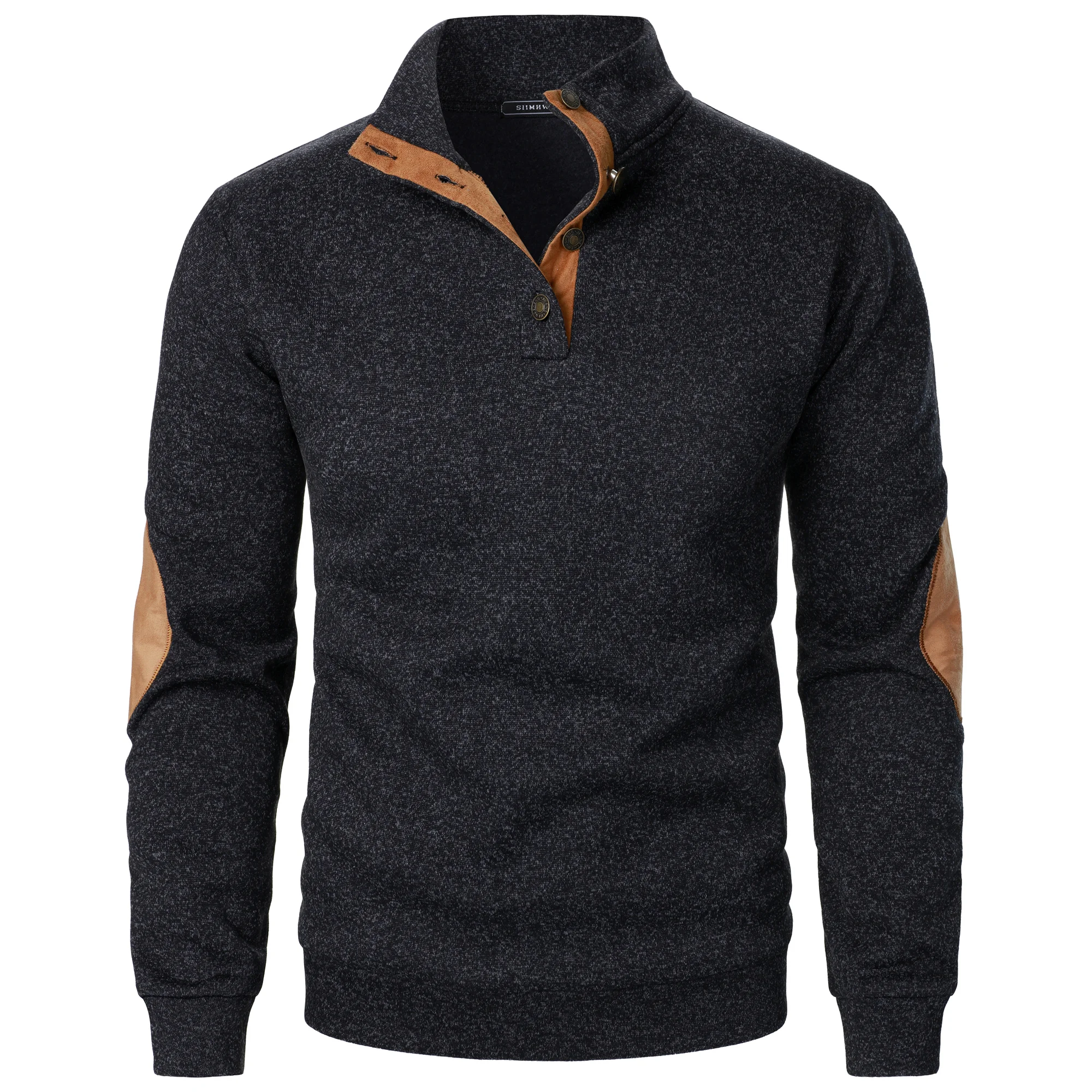 Autumn and winter men's stand collar long sleeve casual knitted sweater top