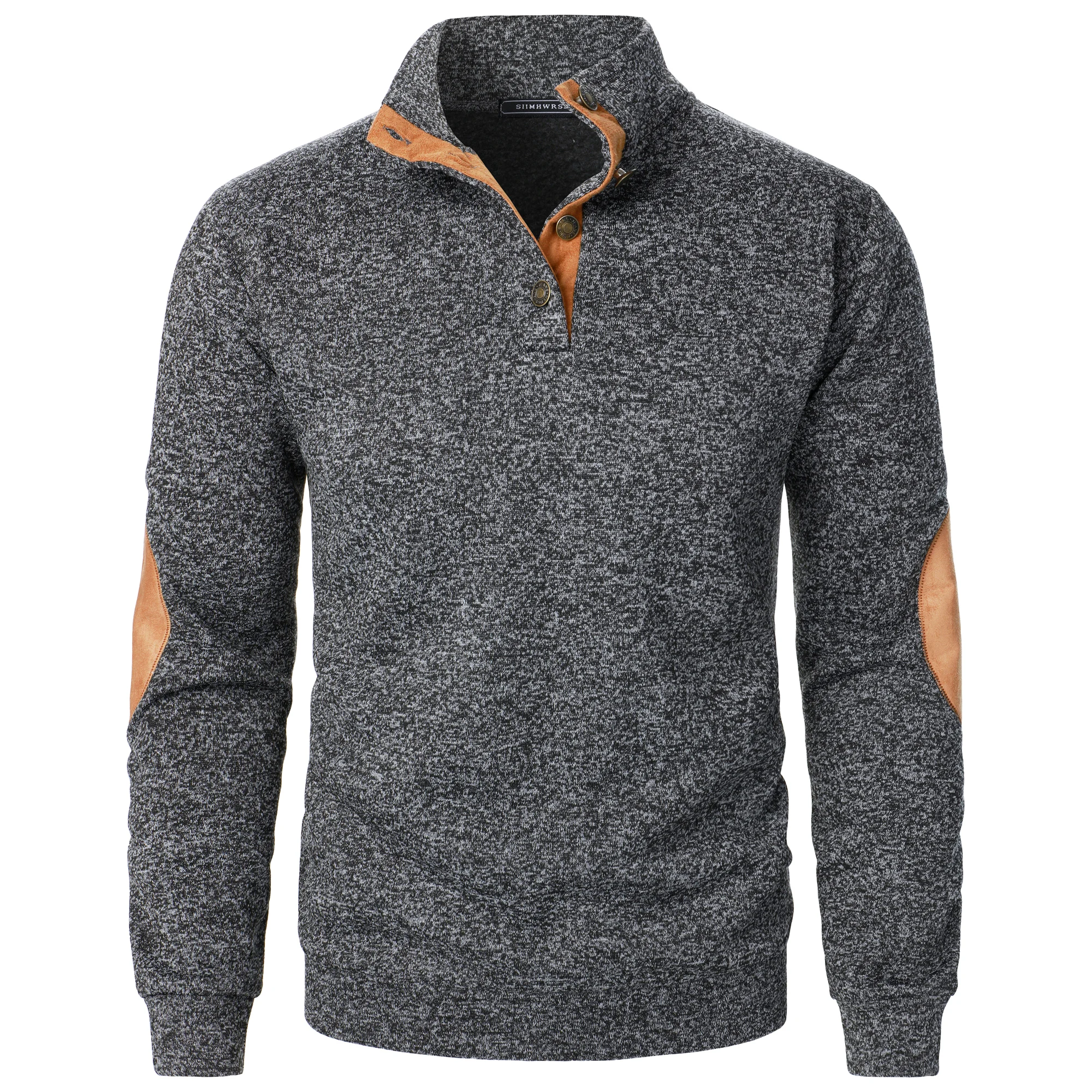 Autumn and winter men's stand collar long sleeve casual knitted sweater top