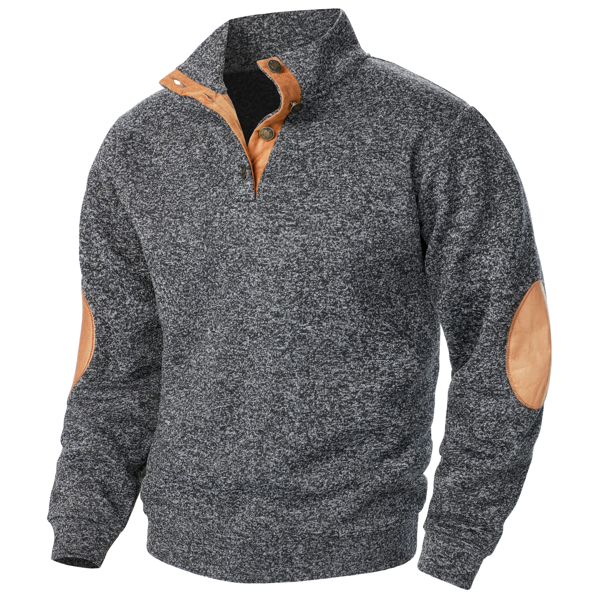 Autumn and winter men's stand collar long sleeve casual knitted sweater top