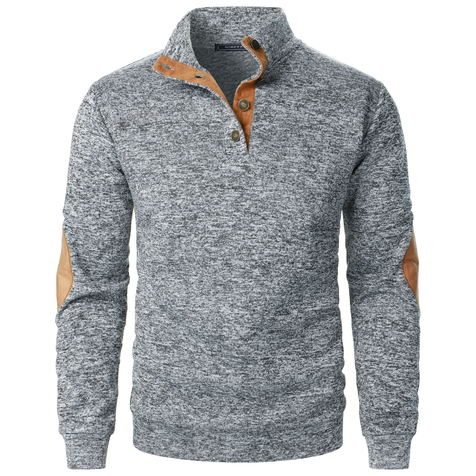 Autumn and winter men's stand collar long sleeve casual knitted sweater top