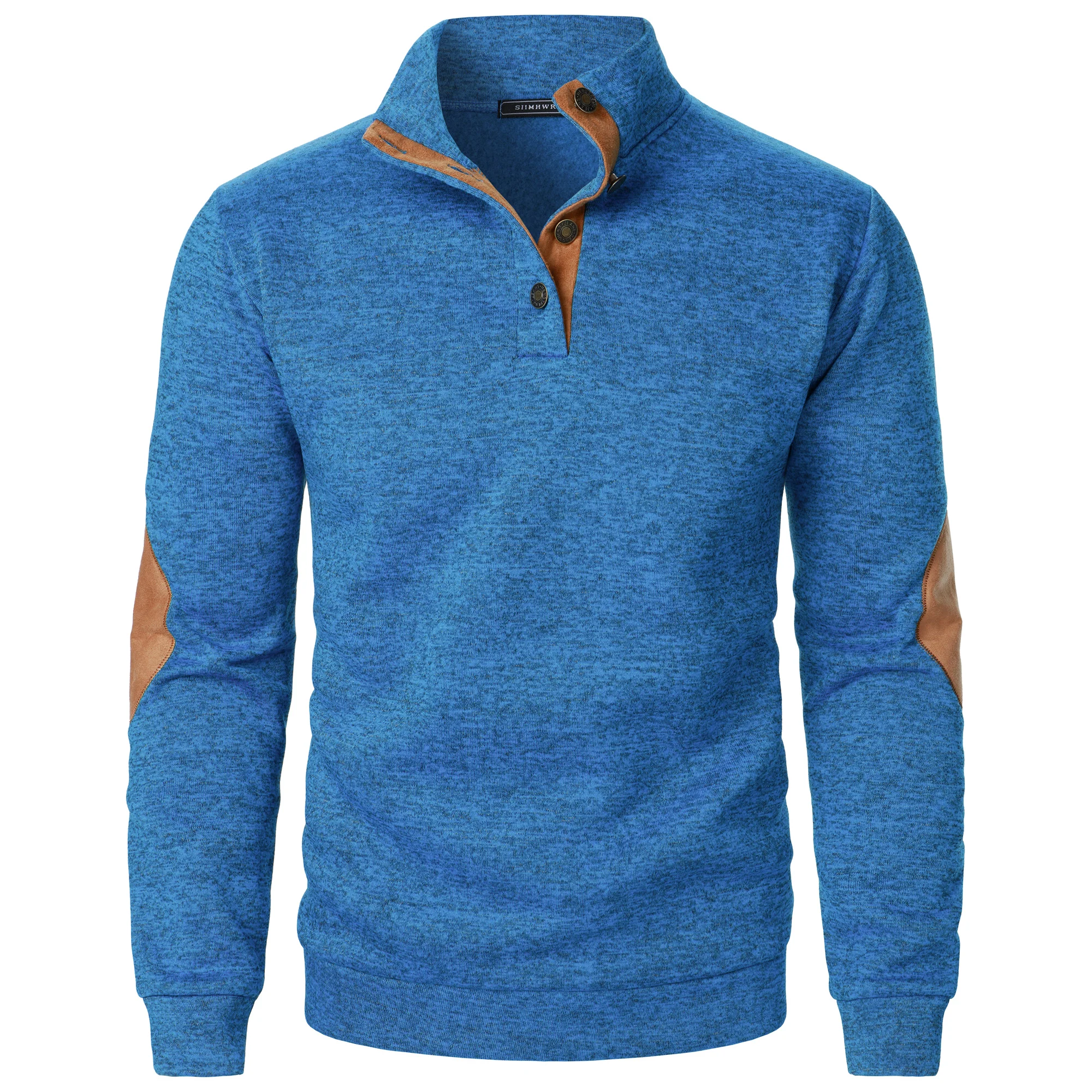 Autumn and winter men's stand collar long sleeve casual knitted sweater top